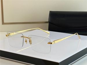 Nouvelle mode lunettes de prescription REGE cadre carré sans monture jambes claires lunettes optiques lentille transparente style d'affaires simple pour hommes avec étui d'origine