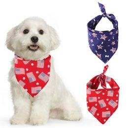 Mode afdrukken hond driehoek handdoek kat creatieve Amerikaanse vlag bib huisdier decor accessoires