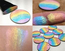 Nouvelle mode prisme arc-en-ciel le surligneur miroitement fard à paupières pour le fard à paupières en dentelle amère poudre bronzer arc-en-ciel blusher blusher fb0352460902