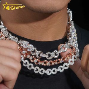 Nieuwe mode rapper sieraden 8mm 10 mm 13 mm 925 Sterling Silver VVS Moissanite Diamond Hip Hop ketting Cubaanse ketting tennisketensigner sieraden