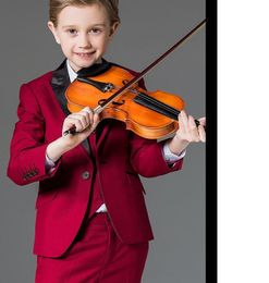 Nieuwe mode rode jongen formele slijtage knappe jongen kid kleding bruiloft kleding blazer verjaardagsfeestje Prom pak (jas + broek + tie + vest) 16