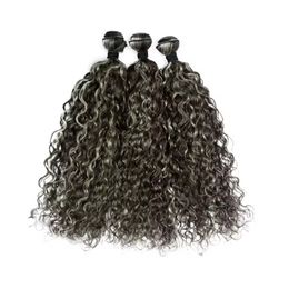 Nouvelle mode Remy Virgin Indian Human Hair Waft Hair Extension Double Drawn 13A Grade Curly Grey Hair Bundle