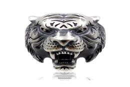Nouvelle mode rétro tête de tigre mâle anneau créatif animal zodiaque alliage anneau mode bande men039s anneau fête bijoux 2653316