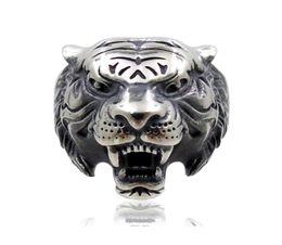 Nouvelle mode rétro tête de tigre mâle anneau créatif animal zodiaque alliage anneau mode bande men039s anneau fête bijoux 8766826