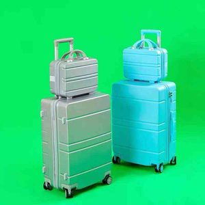 Nieuwe mode rollende bagageset reiscabine koffer spinner wielen dragen trolley tas dames student case j220708 j220708