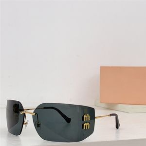 Nuevas gafas de sol de pasarela de moda 54Y montura de metal lentes curvas sin montura estilo de diseño contemporáneo gafas de protección uv400 ultraligeras para exteriores