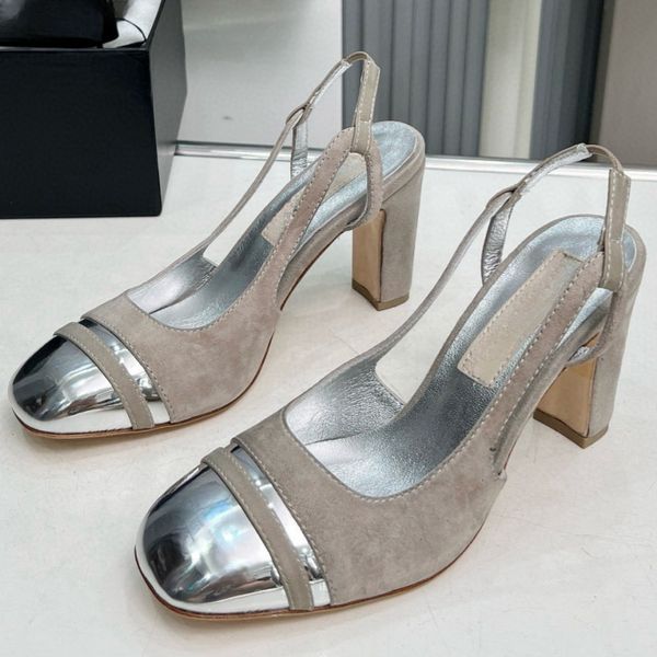 Nuevas sandalias de moda, zapatos de diseñador de lujo, zapatos de cuero genuino con letras y perlas, zapatos de baile antideslizantes para exteriores, zapatos para banquetes de boda, zapatos de tacón alto sexy para mujer