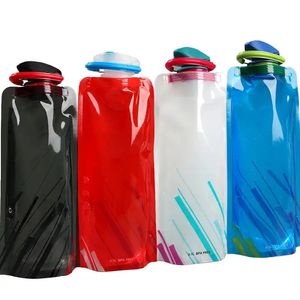 Opvouwbare watertas Kettle PVC Invouwbare waterflessen Buiten sportreizen klimwaterfles met Pothook GJ0221