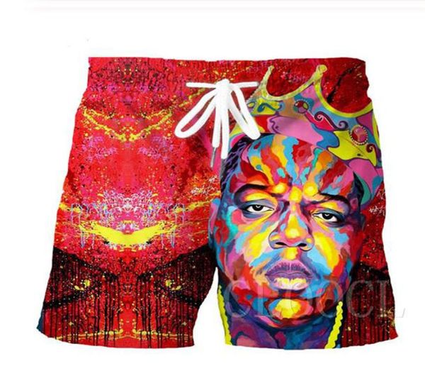 Nouveau pantalon court de mode Biggie Smalls Funny 3D PRINTS ShORTS FEMMES Men Hipster Beach Shorts 9977239