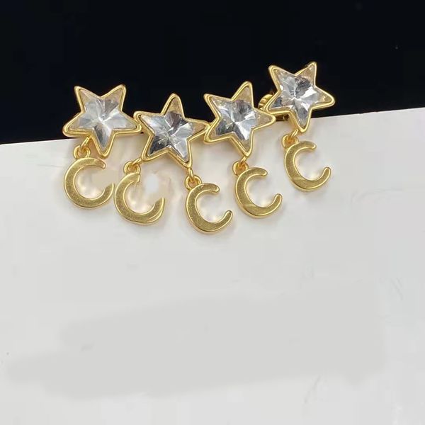 Nouveau mode unique concepteur oreille manchette étoile Alphabet pendentif oreille Clip femmes fête Couple cadeau bijoux de haute qualité avec boîte