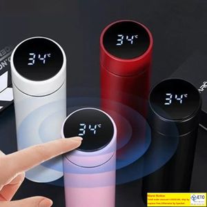 Nieuwe mode Smart Mok Temperatuur Display Vacuüm Roestvrijstalen waterfles Kettel Thermosbeker met LCD -touchscreencadeau