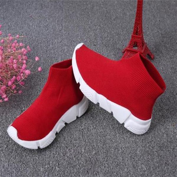 Nouvelle mode chaussettes chaussures marque designer enfants bottes de sport laine tricoté respirant athlétisme garçons filles chaussures de course enfant en bas âge Sneake282A