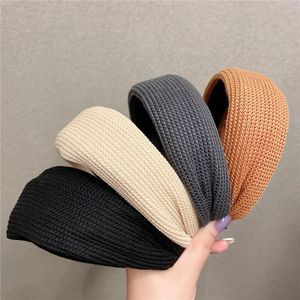 Nouveau mode doux bandeau ruban large côté bandeau chaud automne hiver tricoté bandeau cheveux Turban cheveux accessoires 1387