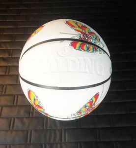 Nieuwe mode spalding sup vlinder witte basketbal limited edition maat 7 straat slijtage pu lederen basketbal ball girl ba1893377