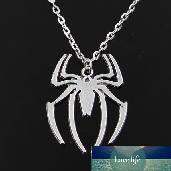 Nouvelle mode araignée Halloween pendentifs rond croix chaîne courte longue hommes femmes couleur argent collier bijoux cadeau prix usine conception expert qualité dernier style