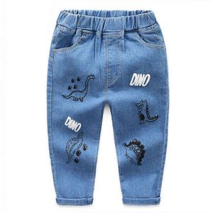 Nouvelle mode printemps automne garçons jean pour enfants pantalon doux bébé garçon dessin animé dinosaure imprimé pantalons décontractés enfants jean G1220