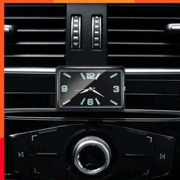 Nouvelle mode carré voiture horloge décoration intérieure auto-adhésif électronique évent Clip montre pour voiture style Automobiles montre à Quartz