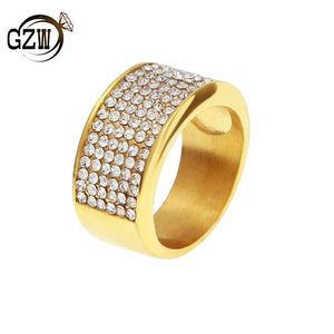 Nouvelle Mode En Acier Inoxydable Bling Diamant Or Argent Hommes Bague Bague Hip Hop Rock Rappeur Bijoux Cadeaux D'anniversaire pour Les Gars En Gros