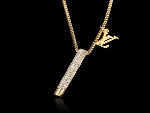 Nouveau collier de lettre en acier inoxydable de mode Iced Out Diamond Christmas Gift2635501