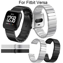 Nueva moda correa de reloj de acero inoxidable para Fitbit Versa pulsera de reloj inteligente reemplazo pulseras de metal accesorios correa de reloj H0915