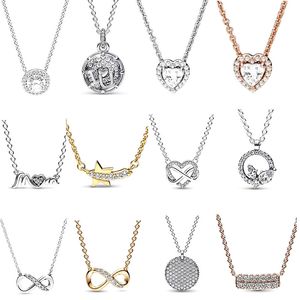 Nieuwe mode Sterling Sier Charme voor S ketting Mousserende hartvorm Ronde Temperament Vrouwelijk persoonlijkheid Slijm Keten Diy Accessoires Basisketting Goud