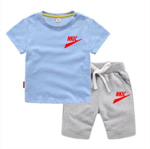 Nieuwe Mode Zomer Baby Meisje Kleding Kinderen Sport Merklogo print T-Shirt Shorts 2 stks/set Peuter Kostuum Jongens Kleding Kids trainingspakken