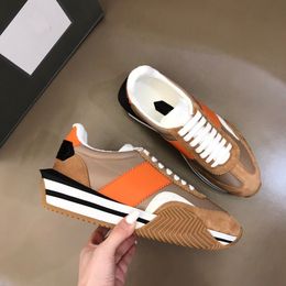 Nieuwe mode zomer James heren casual schoenen sneakers lederen-getrimde nylon suede buiten sportman rode dikke rubberen rubberen skateboard wandelschoen met doos