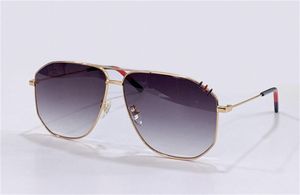 Nuevas gafas de sol de moda 1120SA marco de metal piloto con decoración de tres anillos estilo versátil gafas de protección uv400 simples y populares