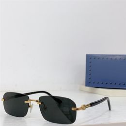 Nouvelles lunettes de soleil de mode 1221o lentille carrée Rimless K Gold Placage simple et polyvalent Summer Summer Outdoor UV400 Lunets de protection
