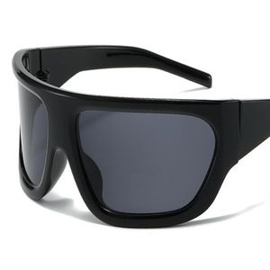 NIEUWE Mode Zonnebril Oversize Frame Masker Zon Glasse Anti-UV Bril Punk Brillen Eenvoud Sier Google