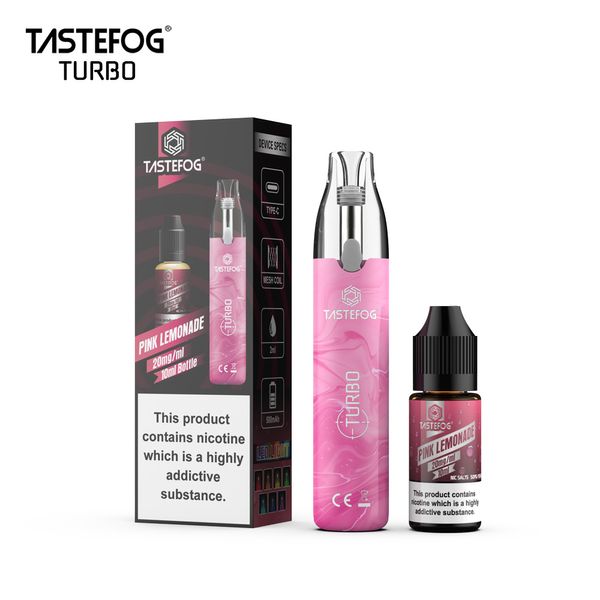 Nouvelle mode Tastefog Turbo 5000 bouffées LED narguilé jus E Cigarette E Cig E liquide Vape Kits