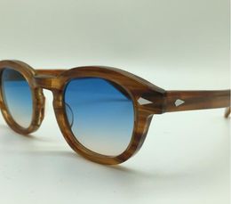 Nouvelle mode Lemtosh Johnny Depp style lunettes de soleil haute qualité Vintage lunettes de soleil rondes verres bleu-marron