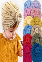 Nouvelle mode enfant en bas âge bébé garçon fille Turban noeud papillon enfants doux tête enveloppement chapeau enfants soie casquette chaude Accessories4722965