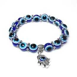 Breloque religieuse en acrylique turc, nouvelle mode, avec perles, yeux bleus maléfiques, bracelet de perles, bijoux