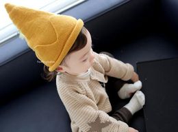 Sombrero de otoño e invierno para niños y niñas Gorro de cuello alto con aguja para niños Sombrero cálido Sombrero de punto de corona Envío gratis