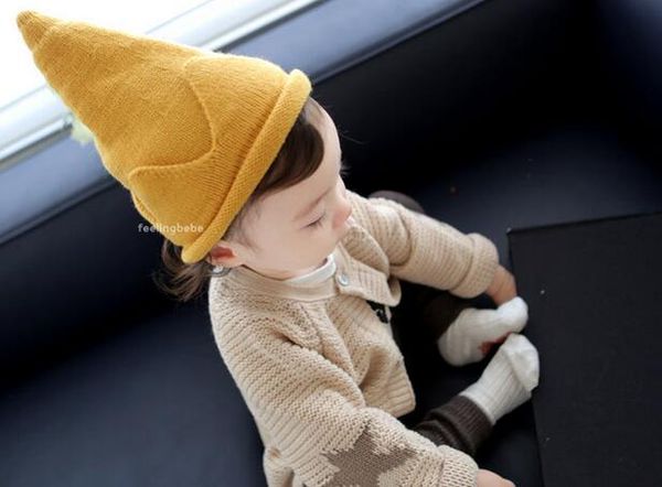 Chapeau d'automne et d'hiver pour garçons et filles, casquette à col roulé pour enfants, chapeau chaud, couronne en tricot, livraison gratuite
