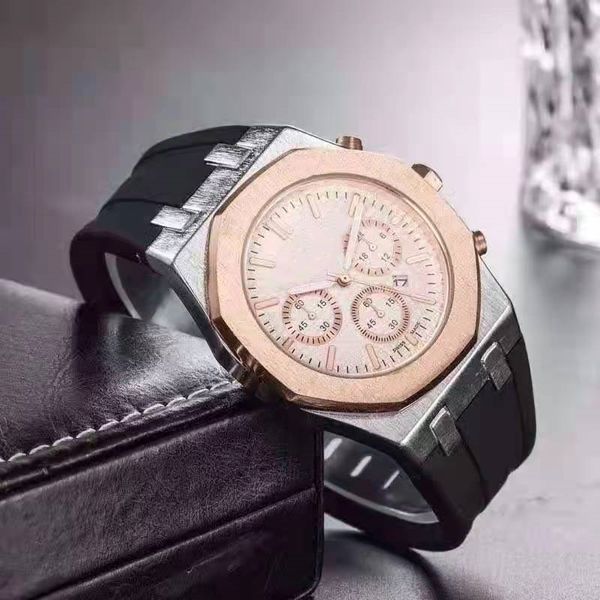 Nuevo reloj de moda para hombre Movimiento de cuarzo automático Impermeable Reloj de pulsera de alta calidad Hora Pantalla de mano Correa de metal Reloj popular de lujo simple gs