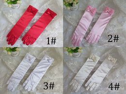 Nouveau mode mariage présidant Bowknot coton longs gants filles/soirée opéra gants femmes/marque mode vêtements accessoires pour dame