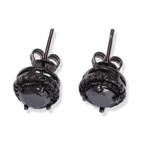 Nueva moda Gold White Black Cubic Zirconia Mens and Womens Pendientes Hip Hop Redondeo Ronda Cz Cz Diamond Pending para pareja6294066