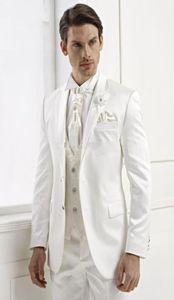 Nieuwe mode Wit Slim Fit Men Suits JacketVestPants op maat gemaakt twee knoppen bruidegom Tuxedos Groomsmen Man Suits Formele Par6279356