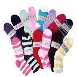 New Fashion Winter Soft Cozy Fuzzy Warm Lady Sock Maat 9-11 12pairs lot 243d