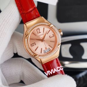 Nouvelle mode femmes géométrique numéro calendrier montres rouge noir cuir horloge femme automatique sport mécanique montre-bracelet