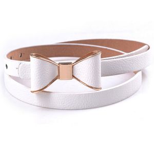 Nouvelle mode femmes fille mignon bonbons couleurs nœud papillon en cuir PU mince ceinture maigre pour robe livraison directe chaude