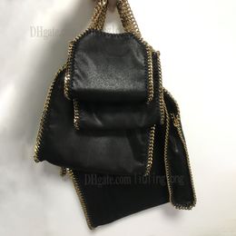 Nueva moda bolso de mujer Stella McCartney PVC Bolsa de compras de cuero de alta calidad Falabella Bolsa de asas grande Mujeres Negro Lujos Diseñadores Bolsas de cadena de compras