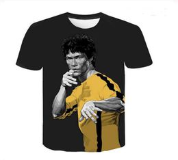 NUEVA MODA MUJER MENORES EFERTA MARTIAL ARTS Celebrity Bruce Lee Funny 3d Printing Unisex Camisetas casuales TOP HOP Summer Tops2621674