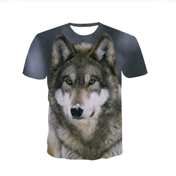 Nouveau mode femmes hommes loup drôle impression 3d unisexe T-shirts décontracté t-shirt Hip Hop été hauts XB0108