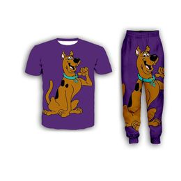 New Fashion Women/Mens Cartoon Scooby Doo Funny 3d Print T-Shirt + Jogger Pants Casusal Tracksuit Sets ZS11