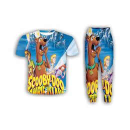 New Fashion Women/Mens Cartoon Scooby Doo Funny 3d Print T-Shirt + Jogger Pants Casusal Tracksuit Sets ZS07
