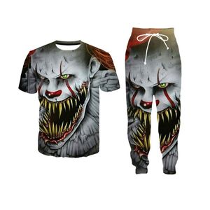 Nieuwe Mode Vrouwen / Mens Stephen Kings It Funny 3D Print T-shirt + Jogger Broek Casusal Trainingspaksets