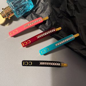 Nuevas pinzas para el cabello con diamantes de imitación para mujer, pasadores para accesorios para el cabello, regalo de joyería de diseñador de lujo